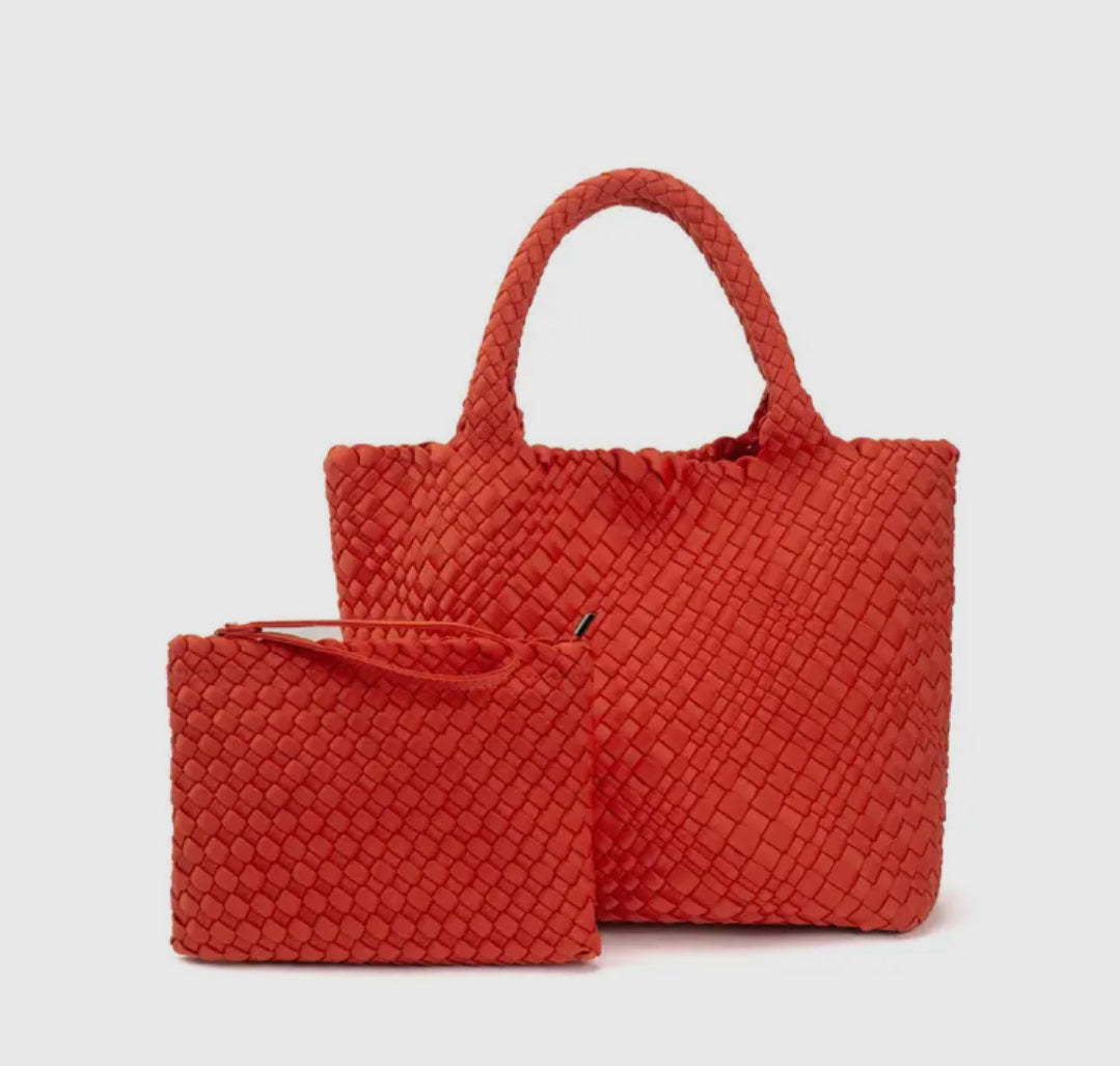 Classy Neoprene Bag with Wristlet (multiple colors)